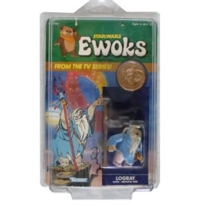 Star Wars Ewoks Logray unpunched in protection case, Kenner 1985