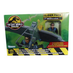 The Lost World Jurassic Park Glider Pack Ian Malcolm with Opening Glider Wings and Launching Rocket, 1996 Kenner