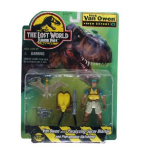 The Lost World Jurassic Park Nick Van Owen Video Expert With Paralyzing Spray Blaster and Pteranodon Hatchling, Kenner 1996