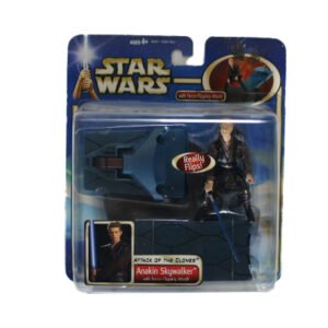 Star Wars Attack Of The Clones Anakin Skywalker With Force Flipping Attack, Hasbro 2002