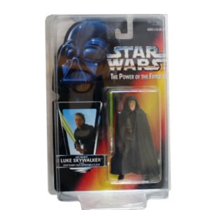 Star Wars Power Of The Force Jedi Knight Luke Skywalker brown vest variant, in protector case, Kenner 1996