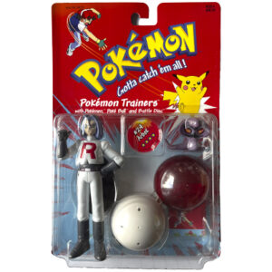 Pokemon Trainers with Poke Ball and Battle Disc James & Arbok Team Rocket. Hasbro 1999