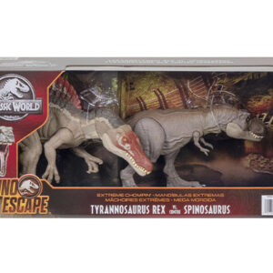 Jurassic World Dino Escape Extreme Chompin' Tyrannosaurus Rex VS. Spinosaurus, Mattel
