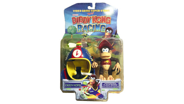 Nintendo 64 Video Game Super Stars Diddy Kong Racing Diddy Kong, Motorized Plane Racer With Rocking Motion, Toy Biz 1999
