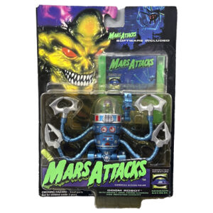 Mars Attacks Doom Robot Superflex Action Figure With Deadly Grip, Firing Cannon And Rotating Cockpit, Trendmasters Toys / Topps 1996