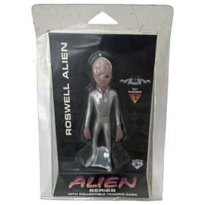 Roswell Alien Figure With Collectible Trading Card, Shadowbox 1996