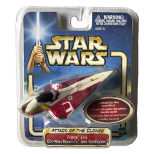 Star Wars Attack Of The Clones Force Link Obi-Wan Kenobi's Jedi Starfighter, Hasbro 2002