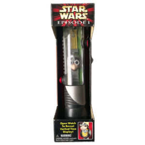 Star Wars Episode 1 Anakin Skywalker Watch in Qui-Gon Jinn Lightsaber Display Case, Hope Industries 1999