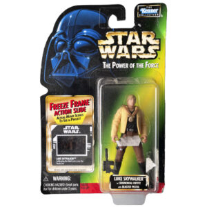Star Wars Power Of The Force Luke Skywalker in Ceremonial Outfit with Blaster Pistol & Freeze Frame Action Slide, Kenner 1997