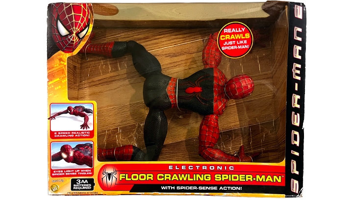Spider-Man 2 Electronic Floor Crawling Spider-Man with Spider-Sense Action, Toy Biz 2004